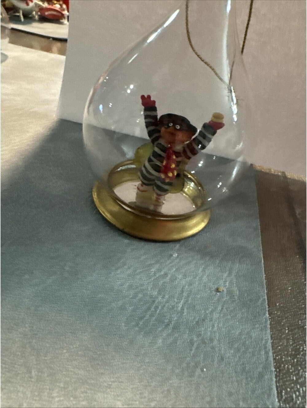 *Rare McDonald's Glass Teardrop Christmas Ornament-Hamburgler. Vintage [COPY]